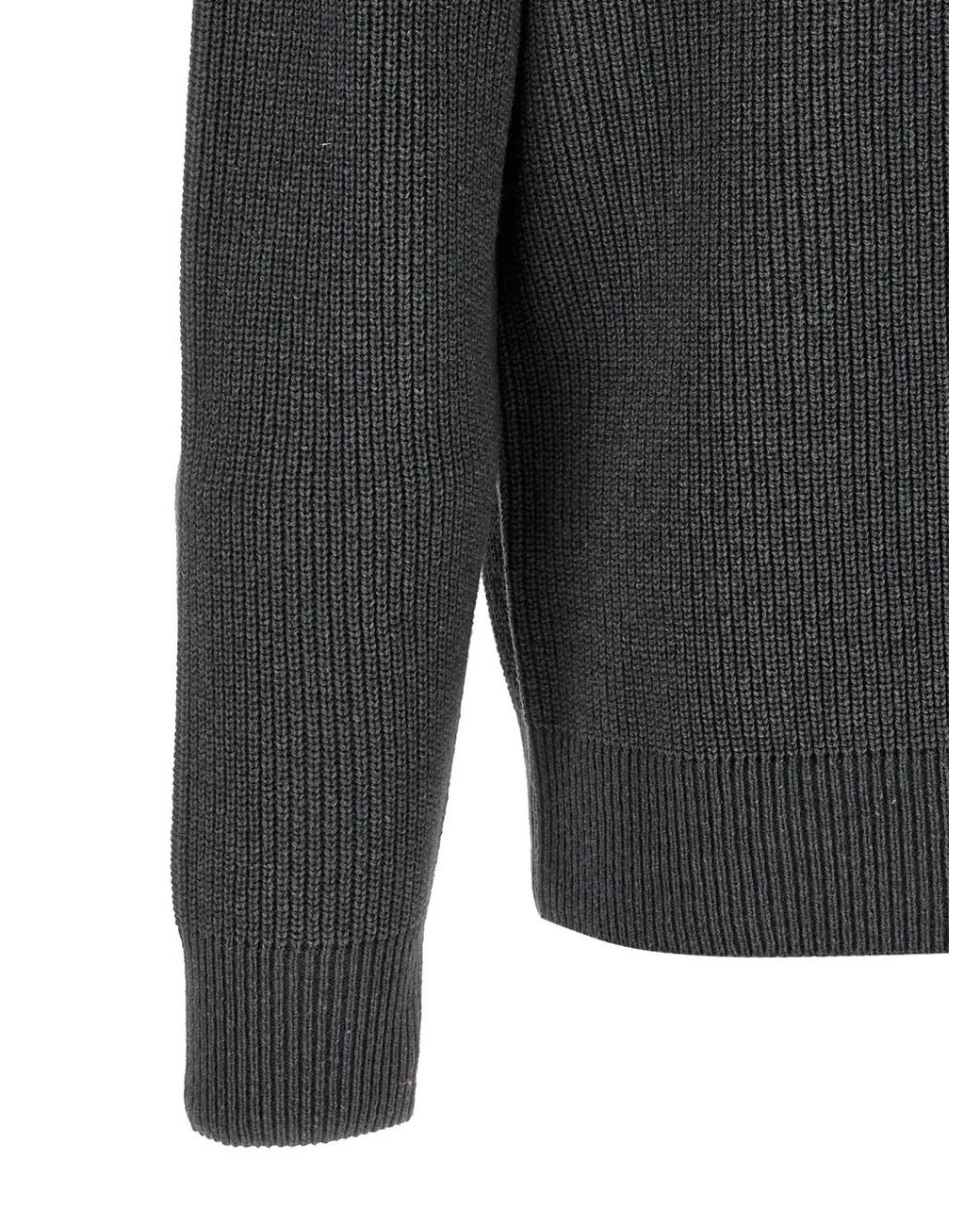 J.W. Anderson Gray Half-Zip Rib-Knit Sweater for men