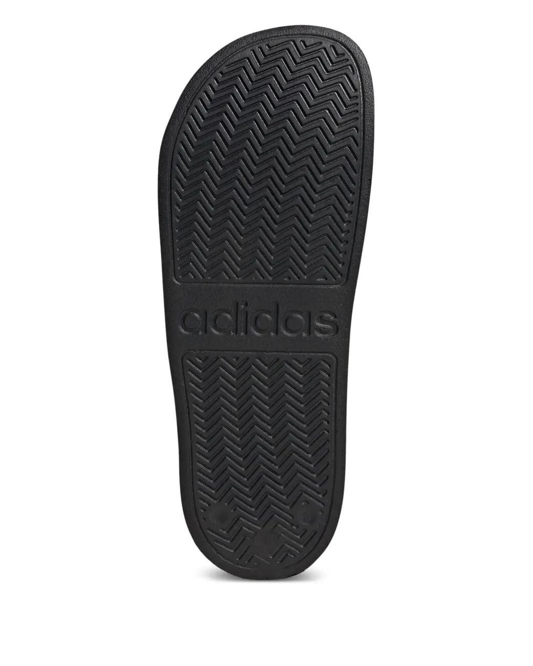 Adidas Black Adilette Striped Slides