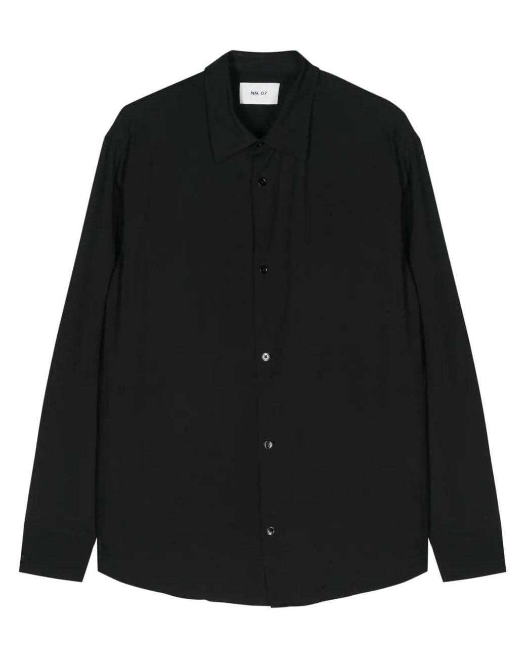 NN07 Black Freddy Seersucker Shirt for men