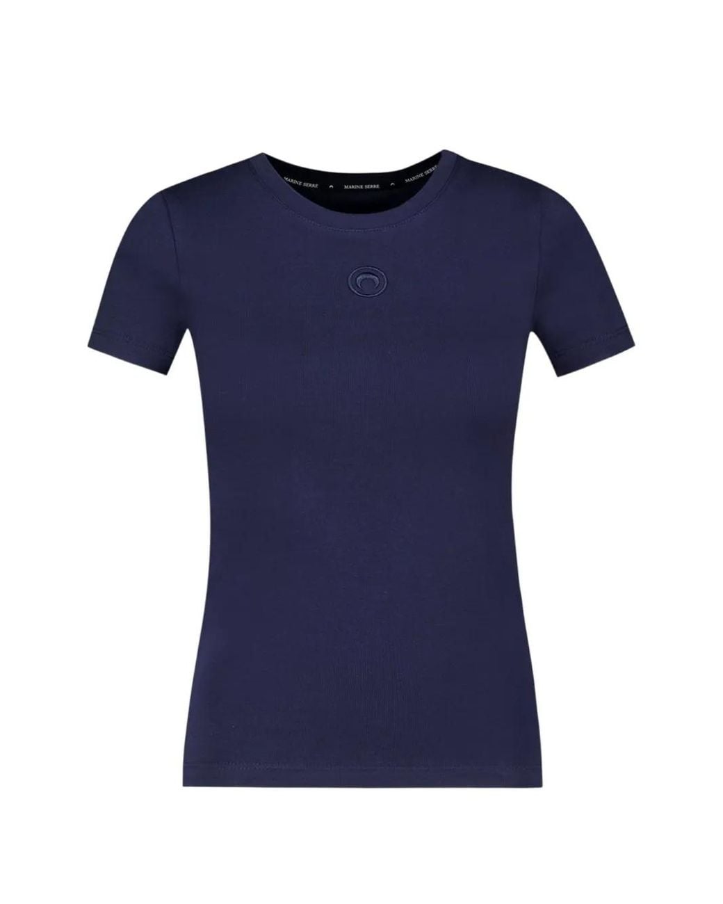 MARINE SERRE Blue Moon Logo Ribbed Baby-Fit T-Shirt