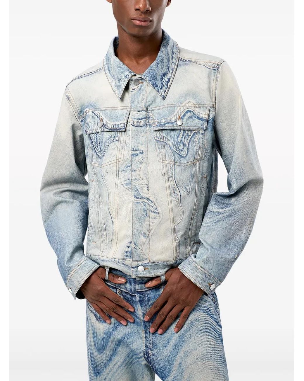 CAMPERLAB Blue Swirl-Print Denim Jacket
