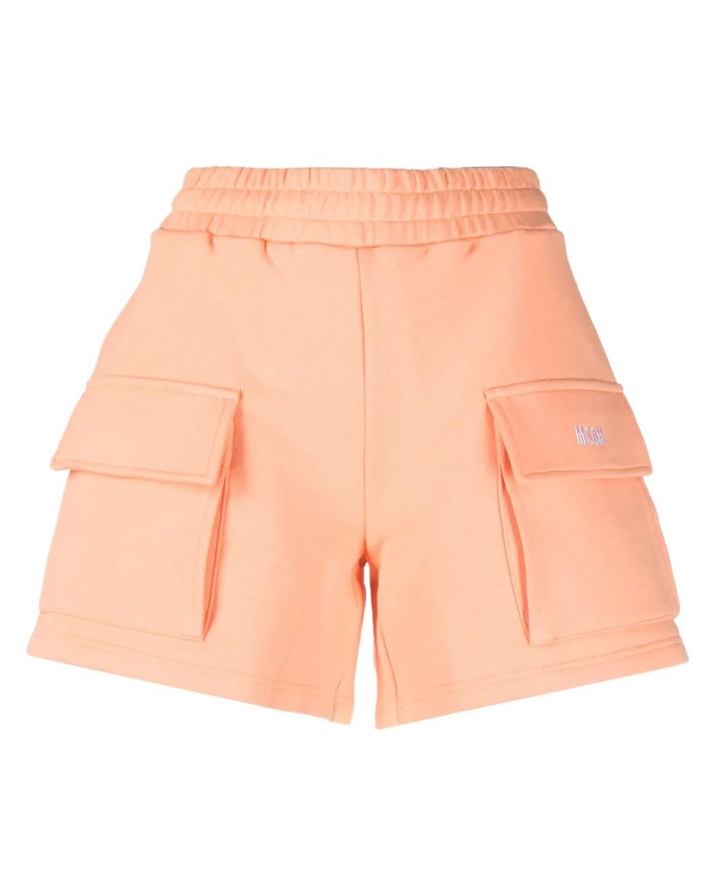 MSGM Pink Short En Maille À Coupe Courte