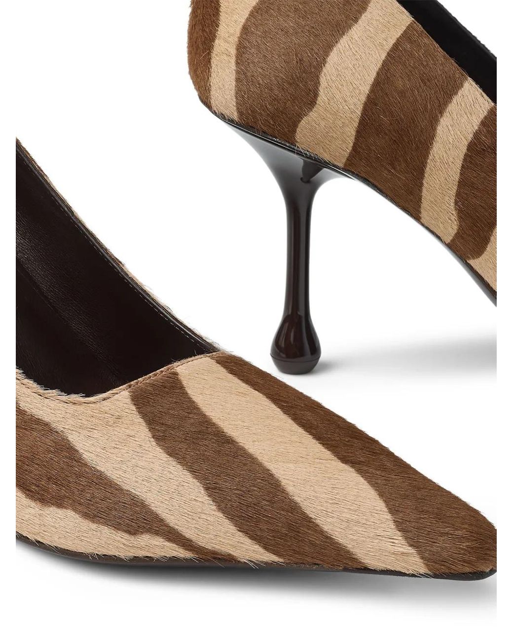 Jimmy Choo Brown Zebra Print Ixia Pumps 80