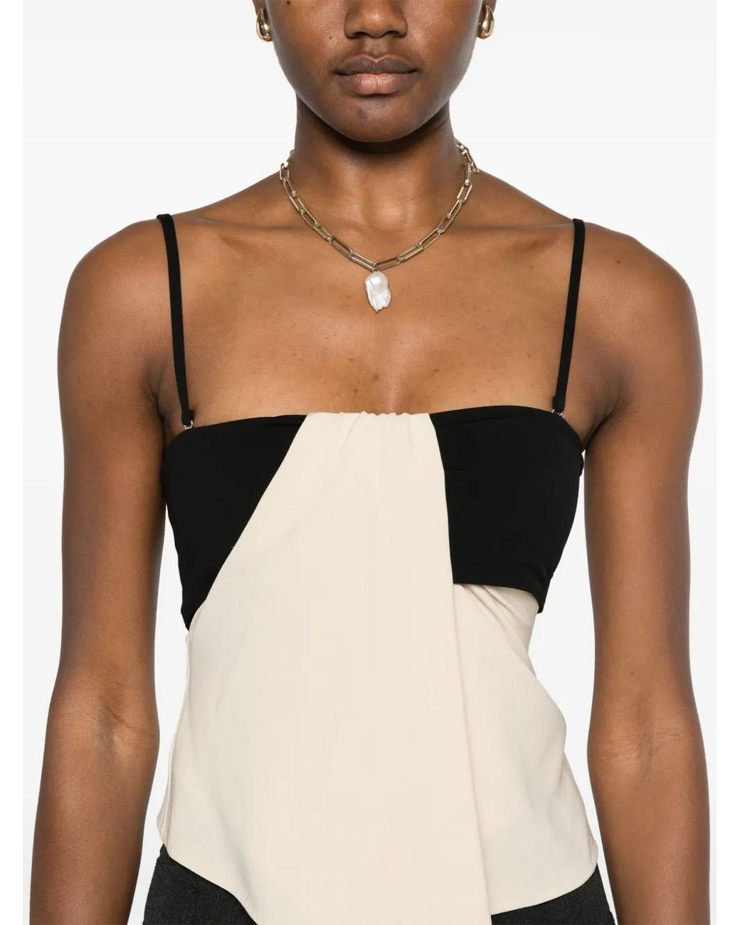 Nanushka Black Draped Top