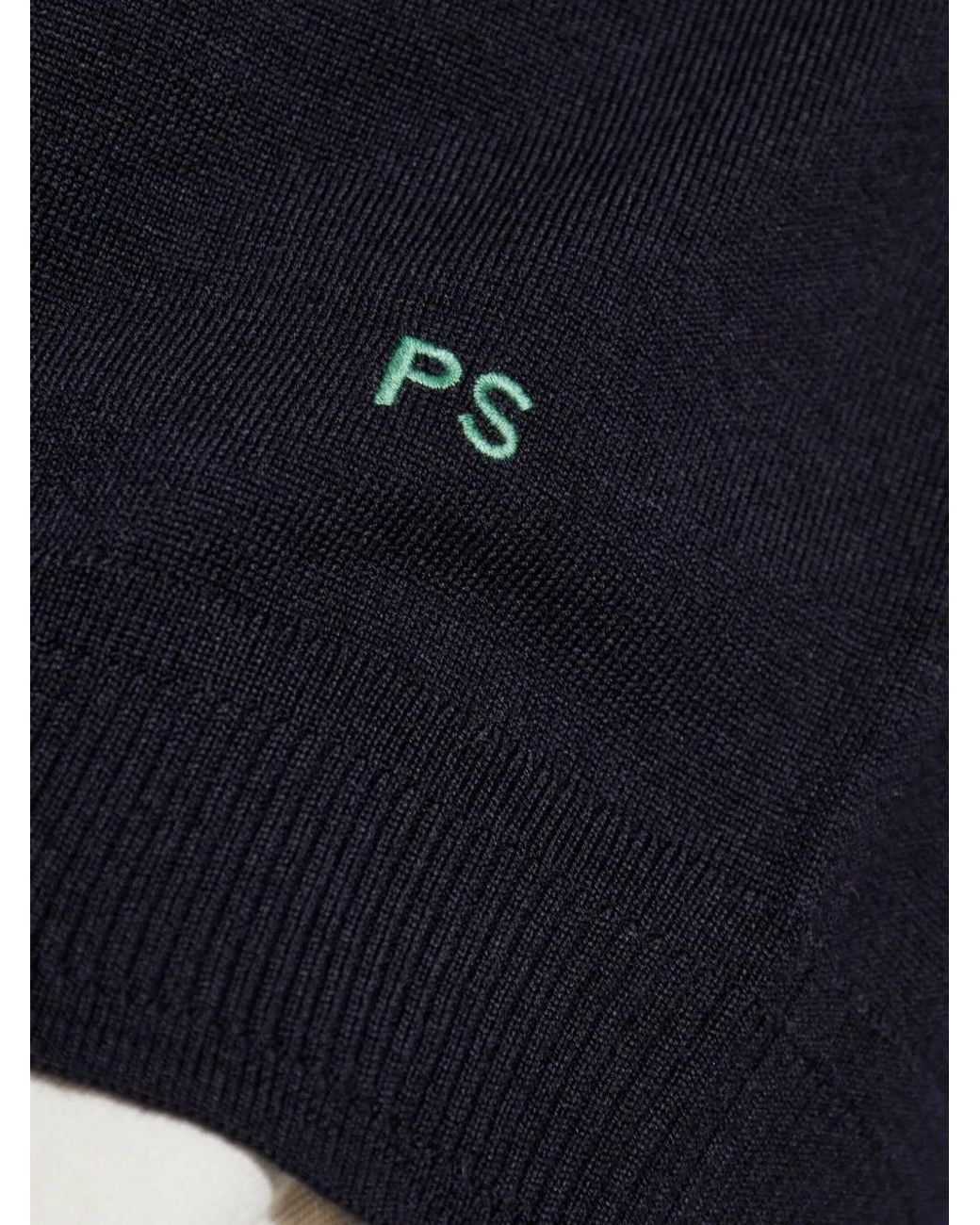 Paul Smith Black Merino-Wool Polo Shirt for men