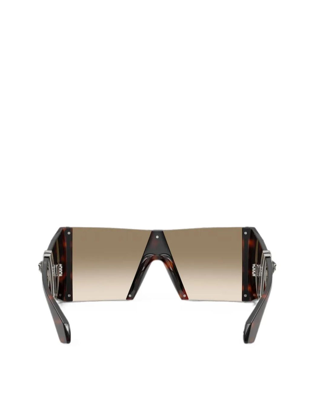 Versace Brown Medusa Plaque Geometric-Frame Sunglasses