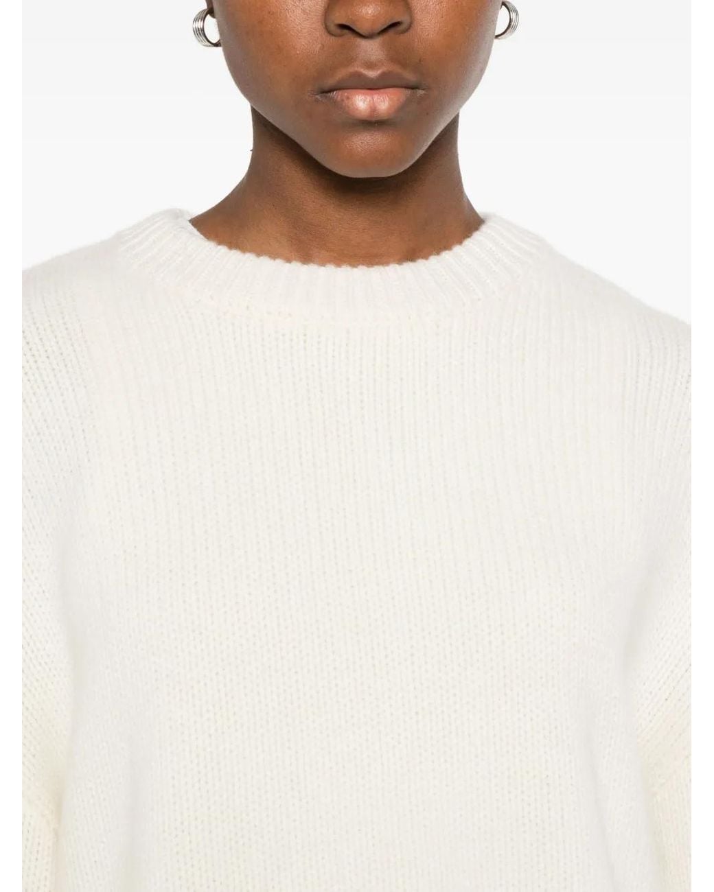 Soft Goat White Chunky Crewneck