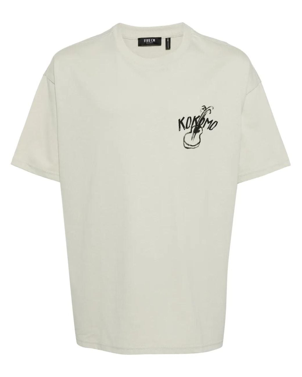 FIVE CM White Graphic-Print Cotton T-Shirt for men