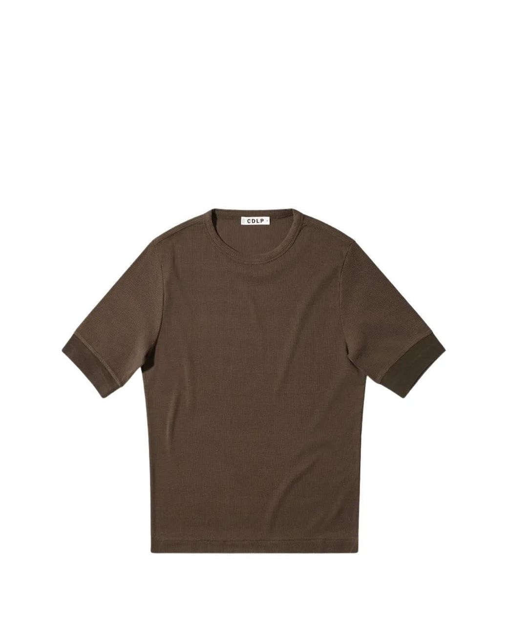 CDLP Brown Ribbed-Knit Short-Sleeve T-Shirt for men