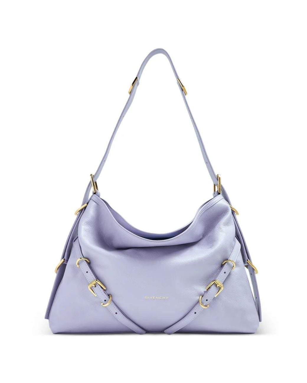 Givenchy Purple Medium Voyou Buckle-Detail Shoulder Bag