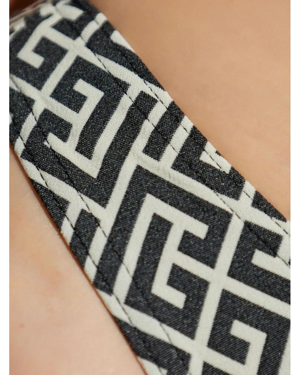 Balmain Black Graphic Print Bikini Set