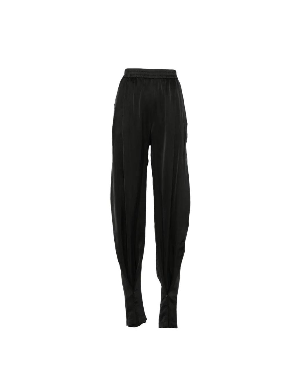 ANDAMANE Black Pleated Ankle-Tie Trousers