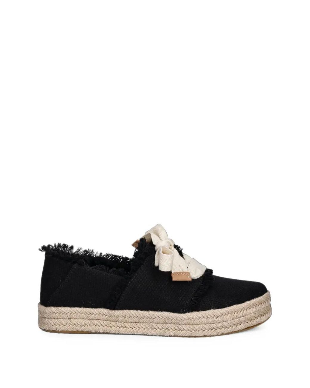 TOMS Black Carolina Frayed Espadrille Sneakers