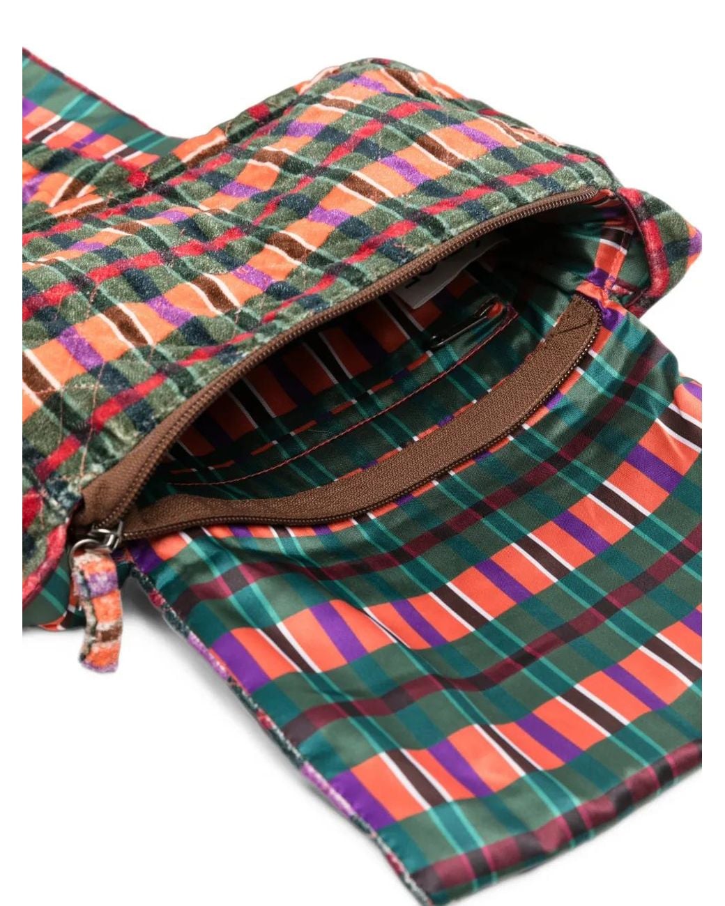 Epice Red Check-Pattern Quilted Crossbody Bag