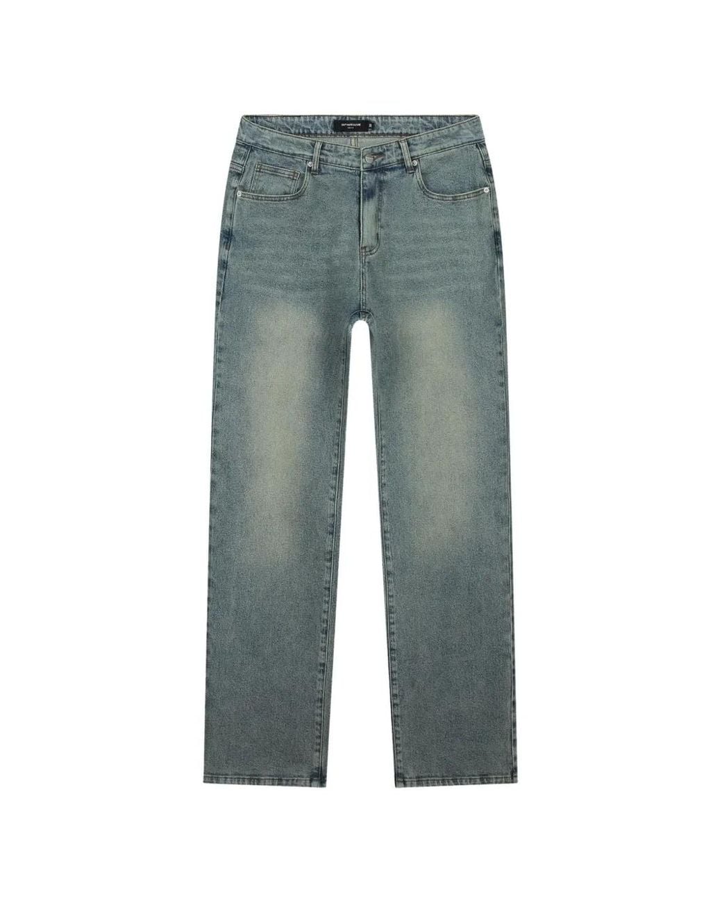 don't waste culture Blue Quiono Faded Jeans for men