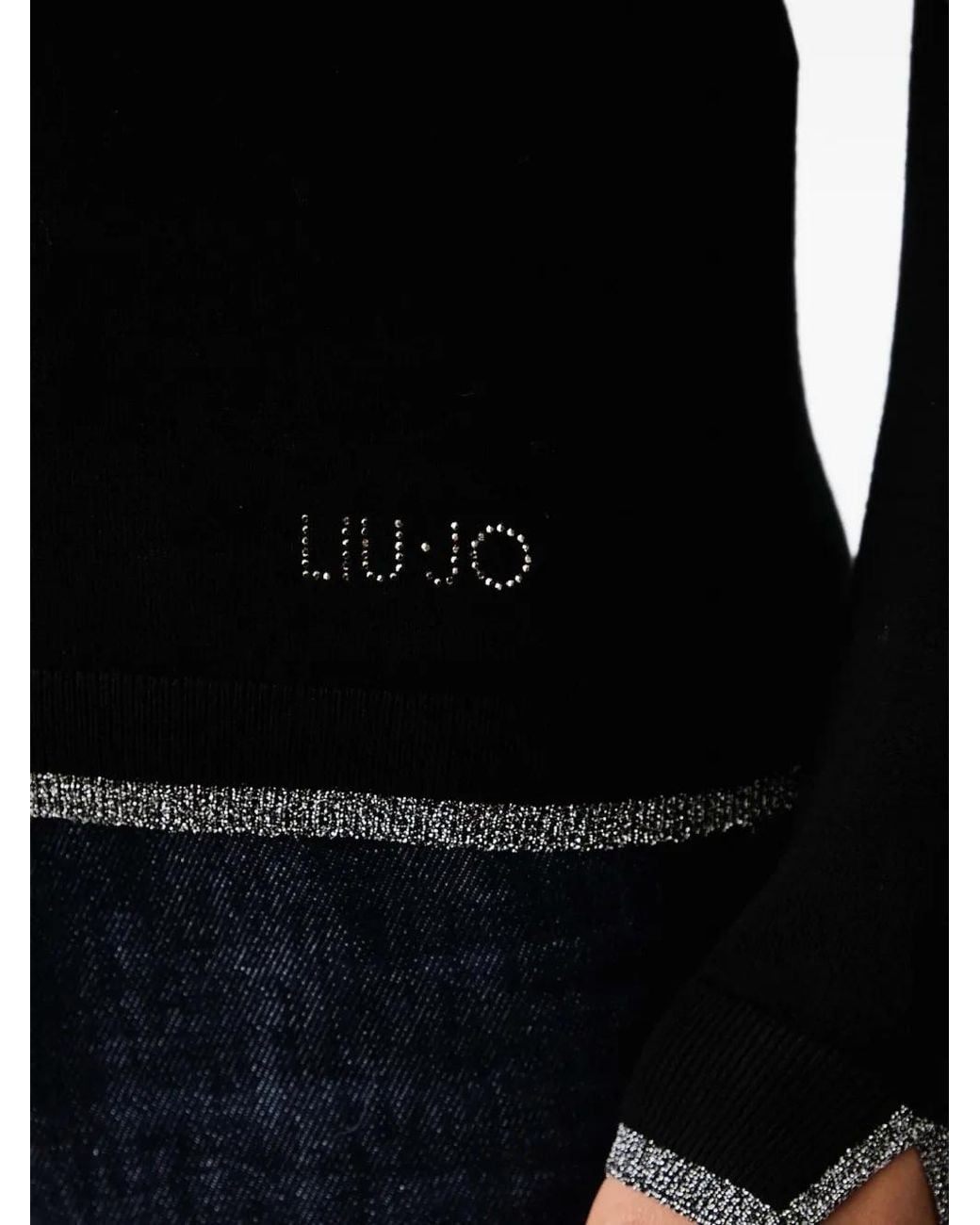 Liu Jo Black Knit Sweater With V-Neck