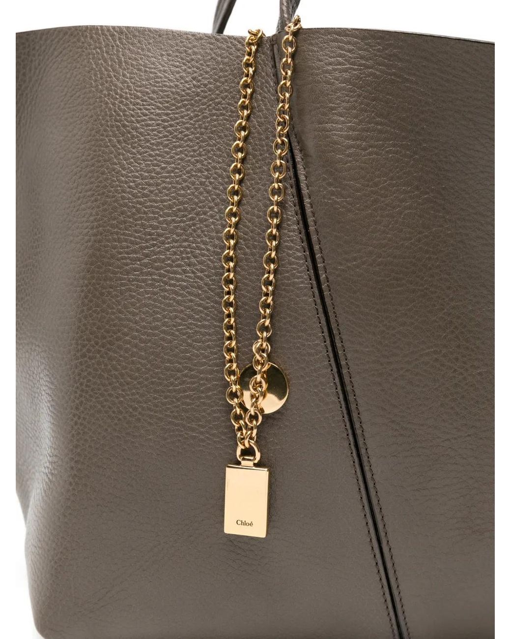 Borsa Tote Con Ciondolo di Chloé in Gray