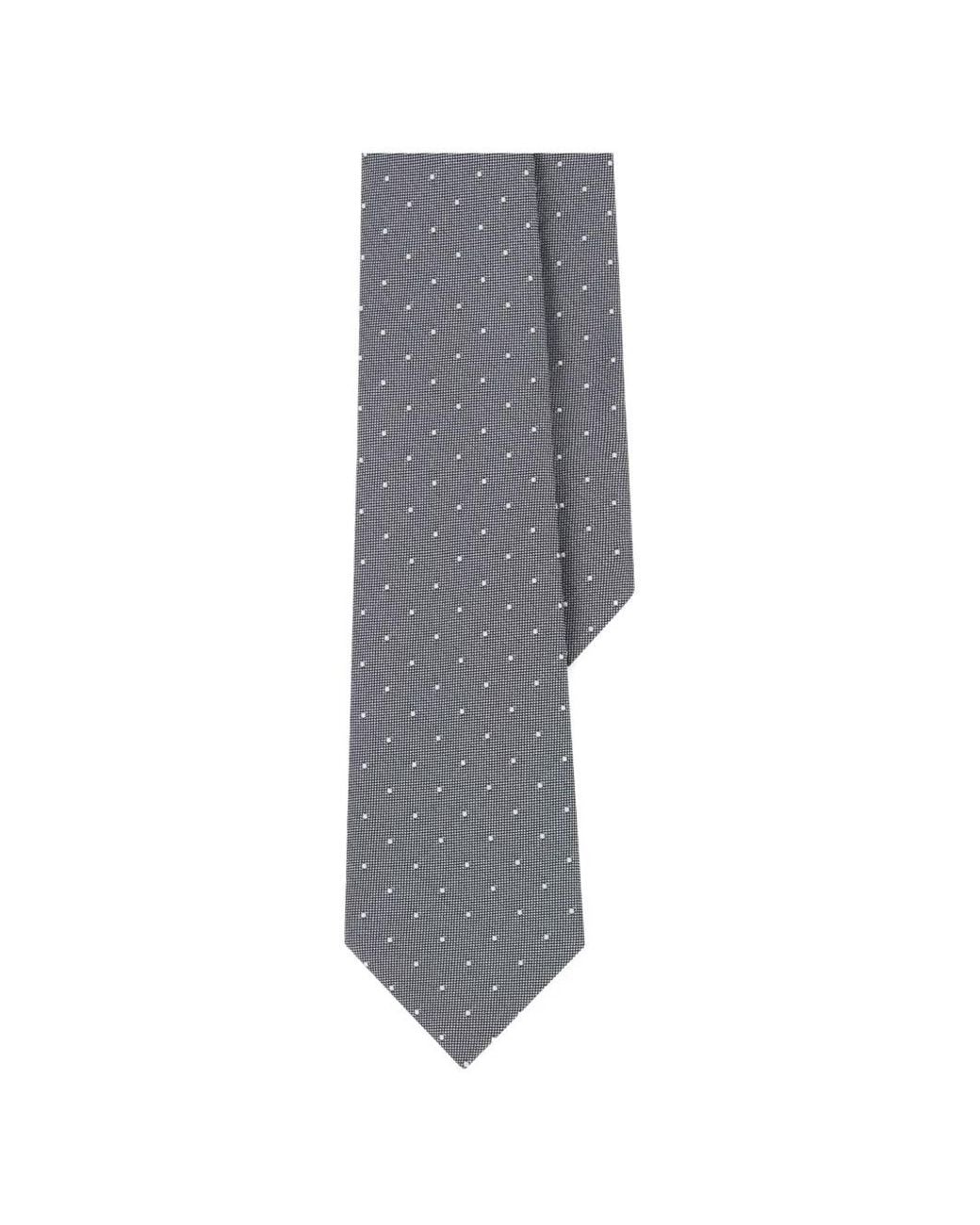 Boggi Gray Formal Tie Jacquard Polka Dot Silk for men