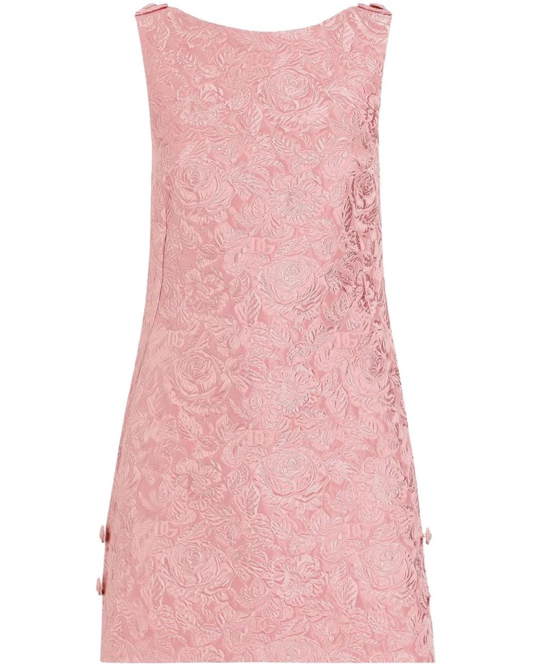 Dolce & Gabbana Pink Dna Brocade Mini Dress