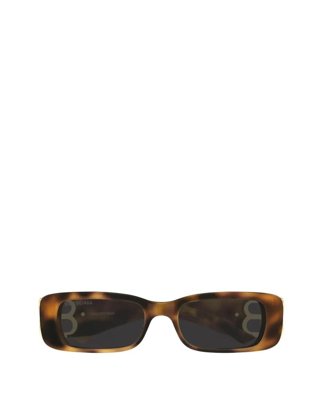 Balenciaga White Dynasty Logo-Plaque Rectangle-Frame Sunglasses