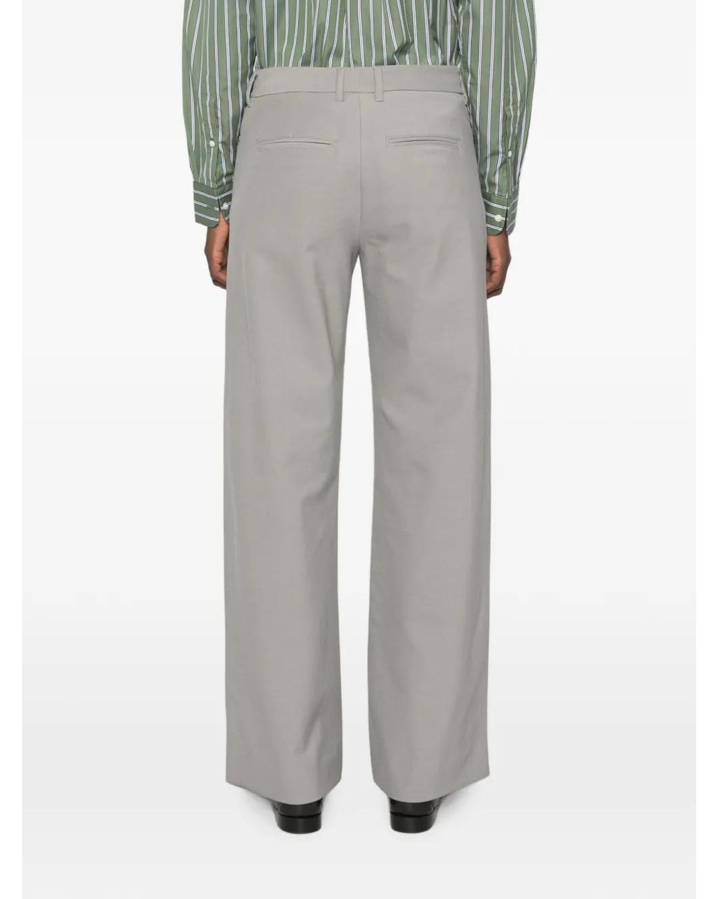 Max Mara Gray Straight-Leg Trousers