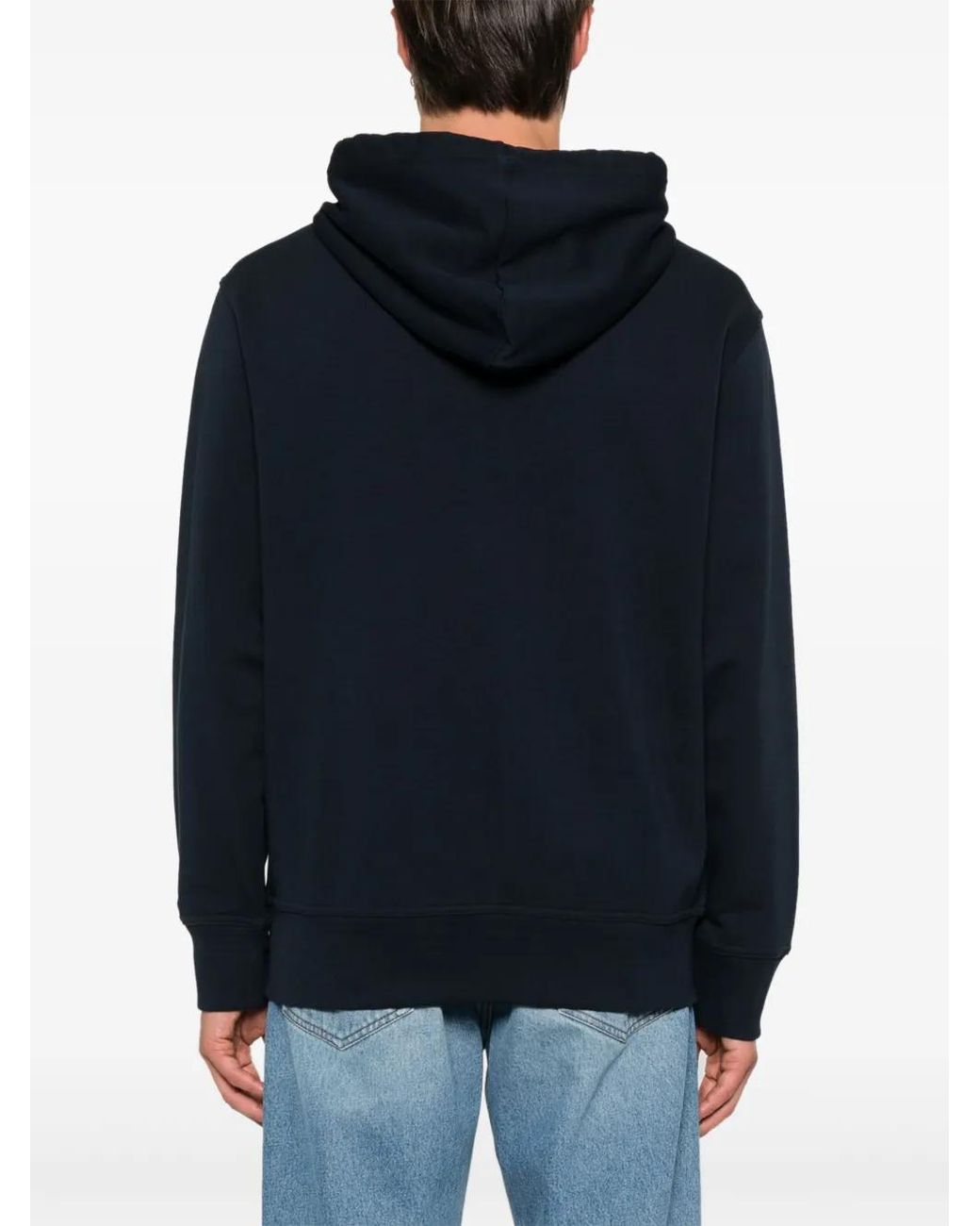 Boss Blue Logo-Print Hoodie for men