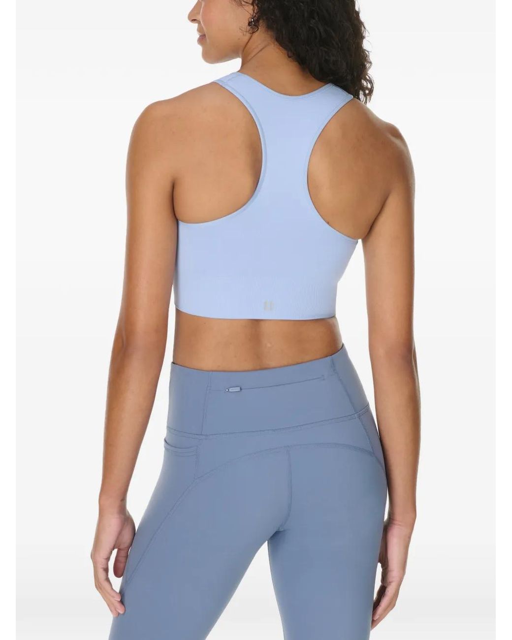 Sweaty Betty Blue Seamless Racerback Sports Bra