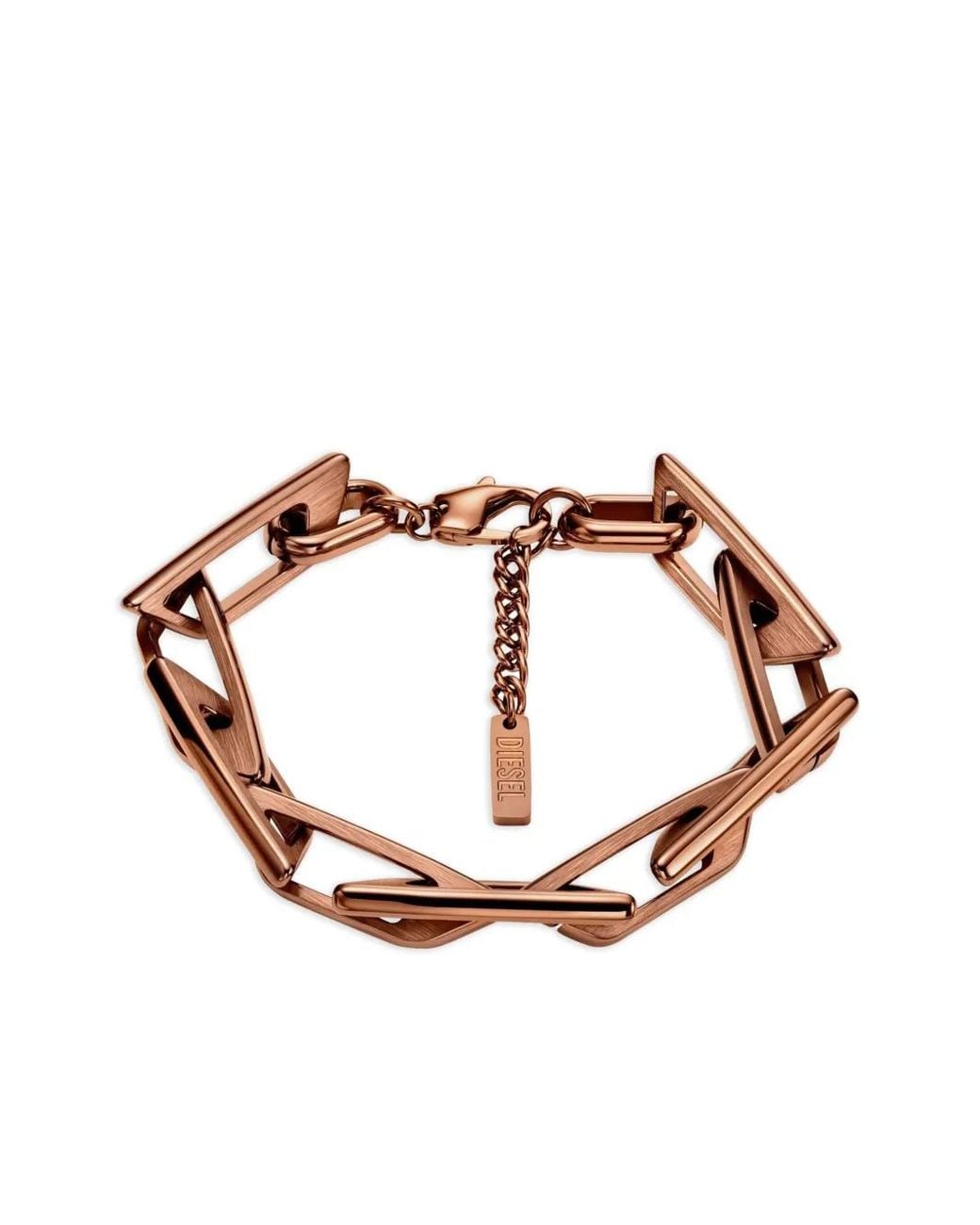 DIESEL White Barbed Interlocking Chain Bracelet