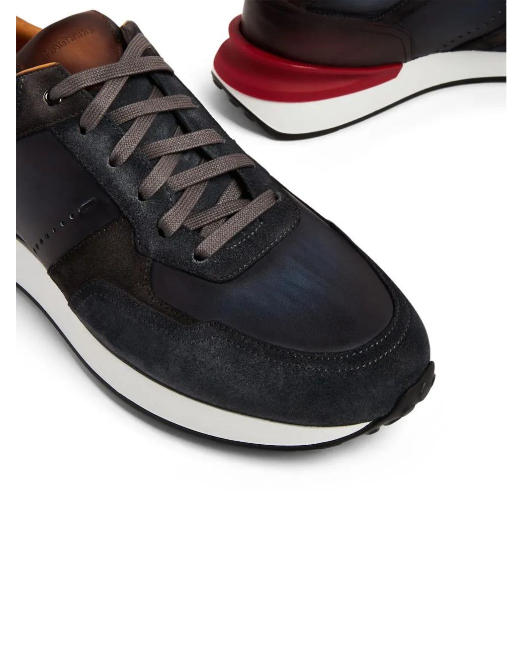 Magnanni Shoes Black Bravo Lace-Up Sneakers for men