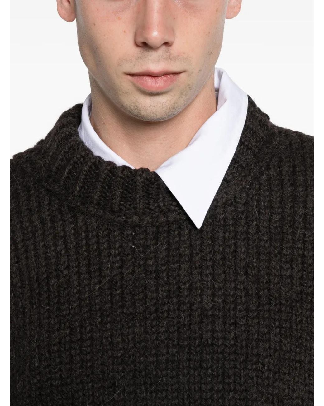 Our Legacy Black Mock Roundneck Sweater for men