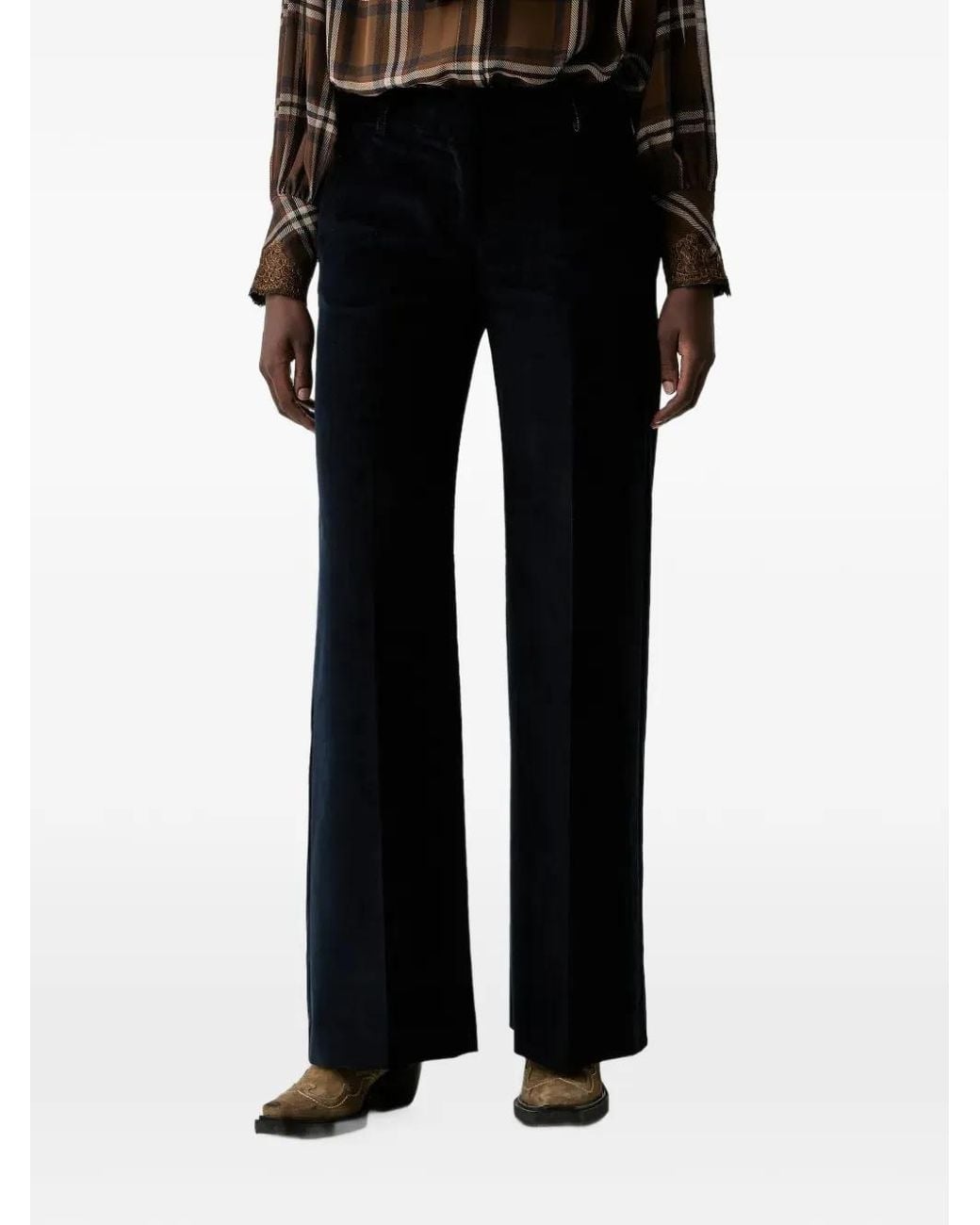 Ermanno Scervino Black Wide-Leg Trousers
