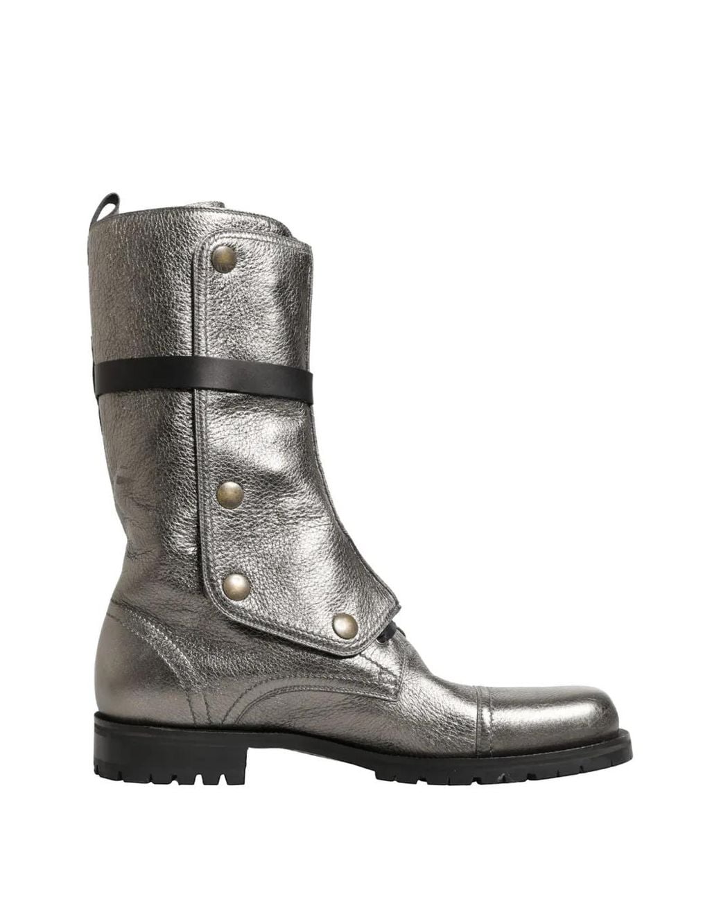 Dolce & Gabbana Gray Buckle-Fastening Combat Boots for men