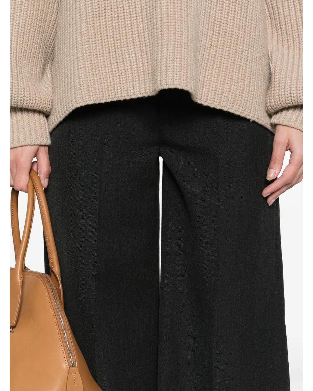 Nanushka Black Wide-Leg Trousers