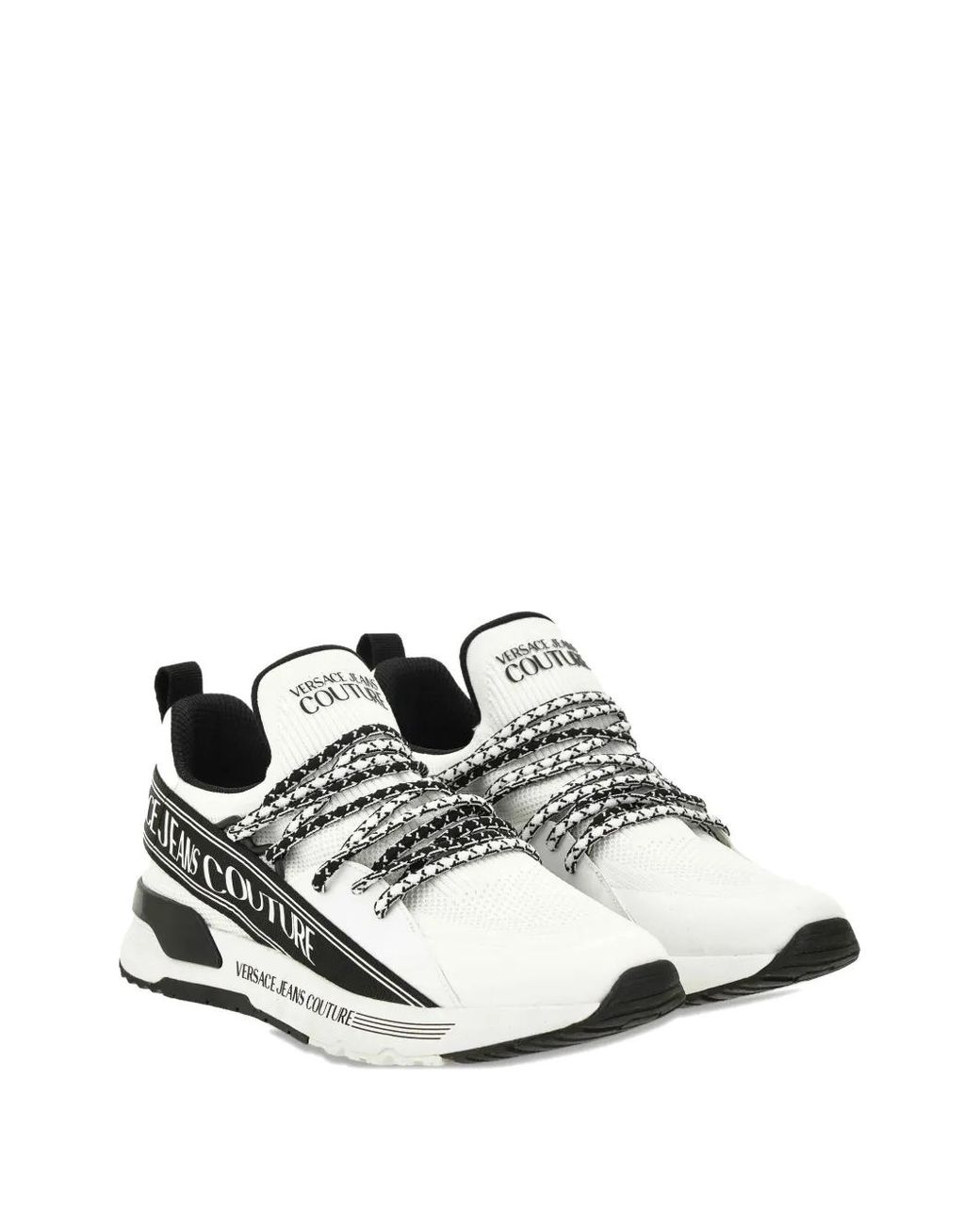 Versace Jeans Couture White Logo-Detail Sneakers for men