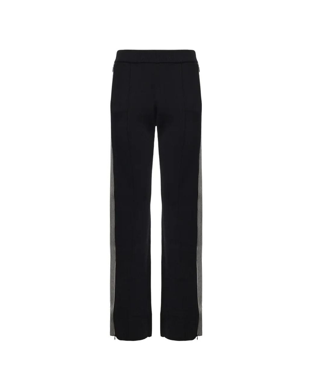 Pinko Black Striped-Trim Embroidered-Logo Track Pants