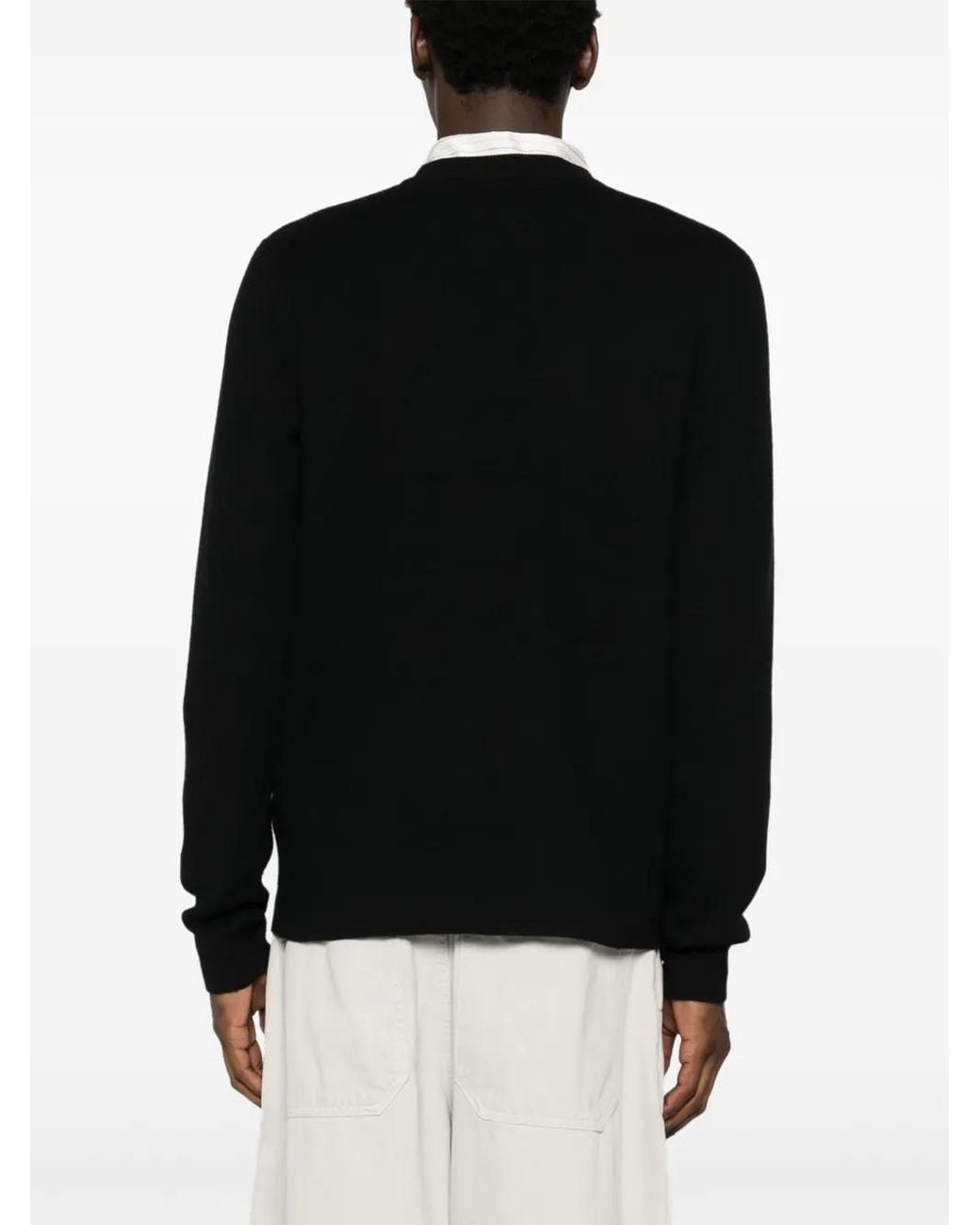 Samsøe & Samsøe Black Eco-Friendly Knitted Crew-Neck Sweater for men