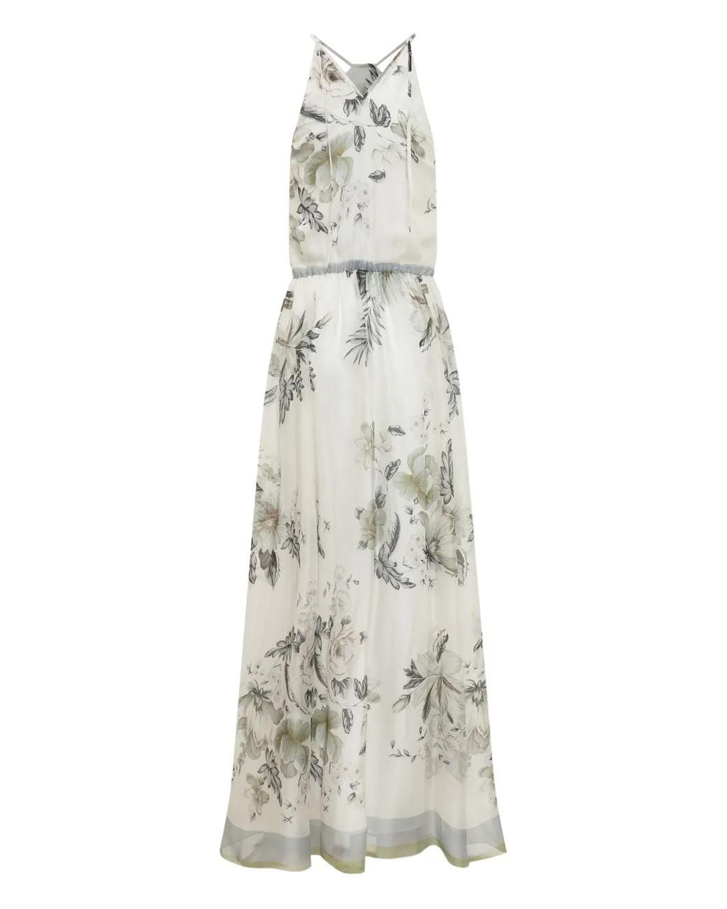 Anna Molinari White Floral Maxi Dress