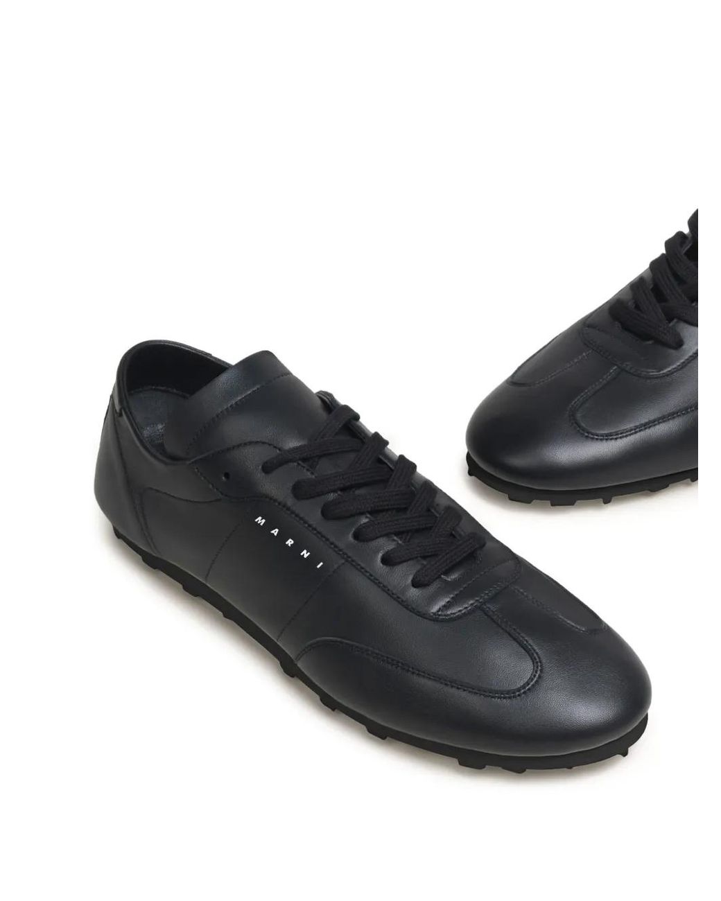 Marni Black Lace-Up Athletic Sneakers