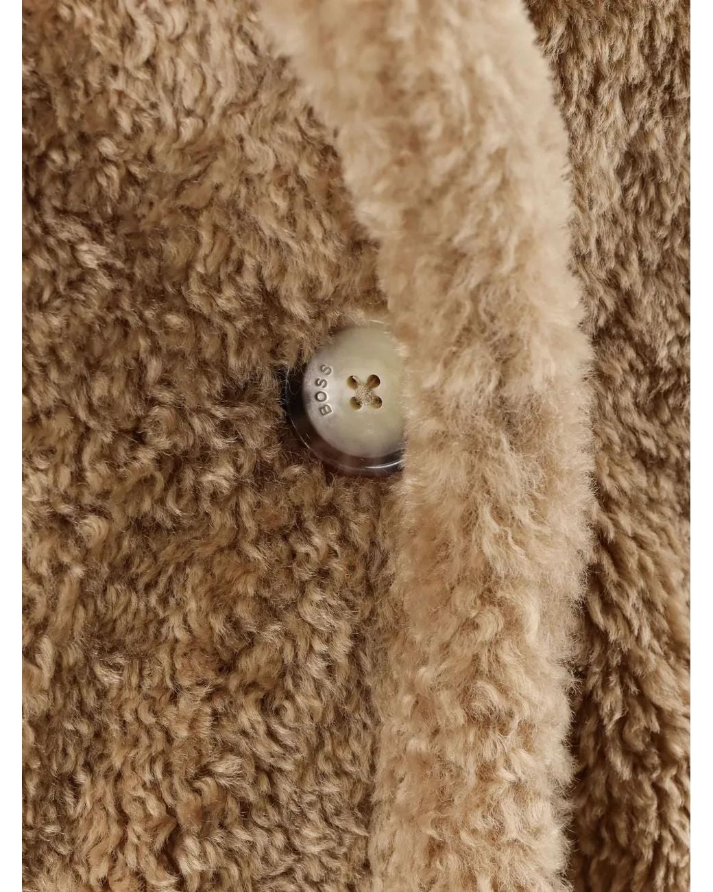 Boss Natural Teddy Coat With Adjustable Collar