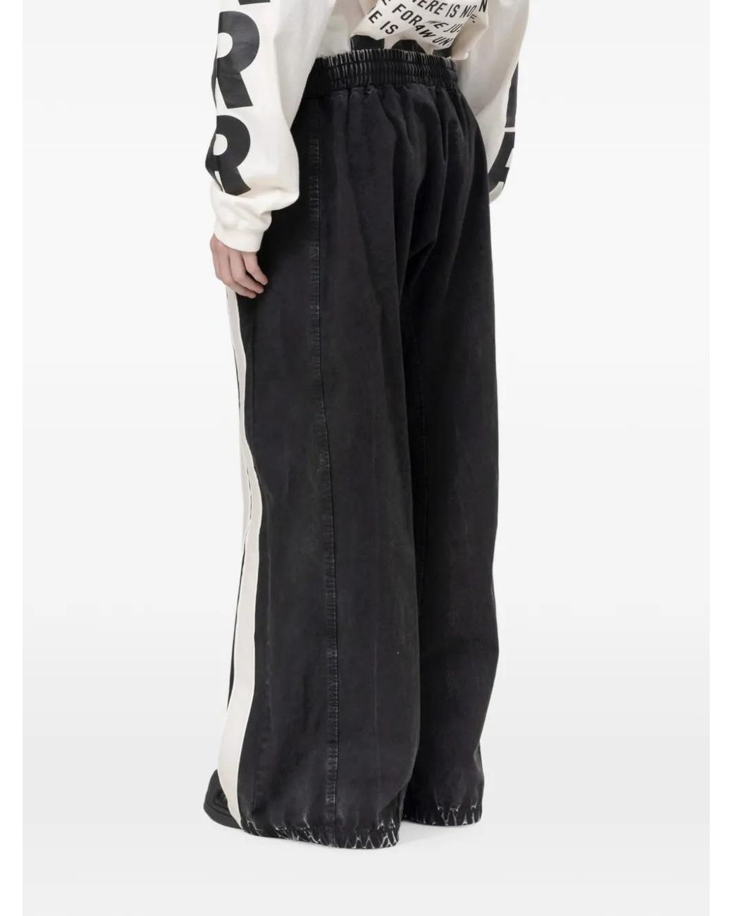 RRR123 Black Apocrypha Trappist Wide-Leg Trousers for men