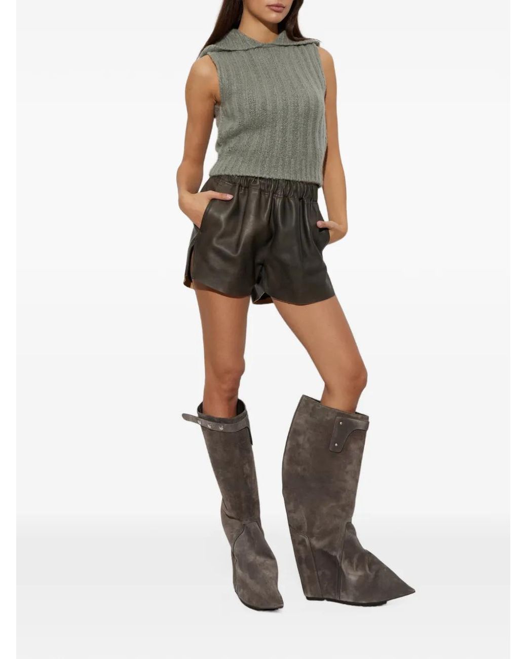 Rick Owens Brown Taconaska Ankle Boots