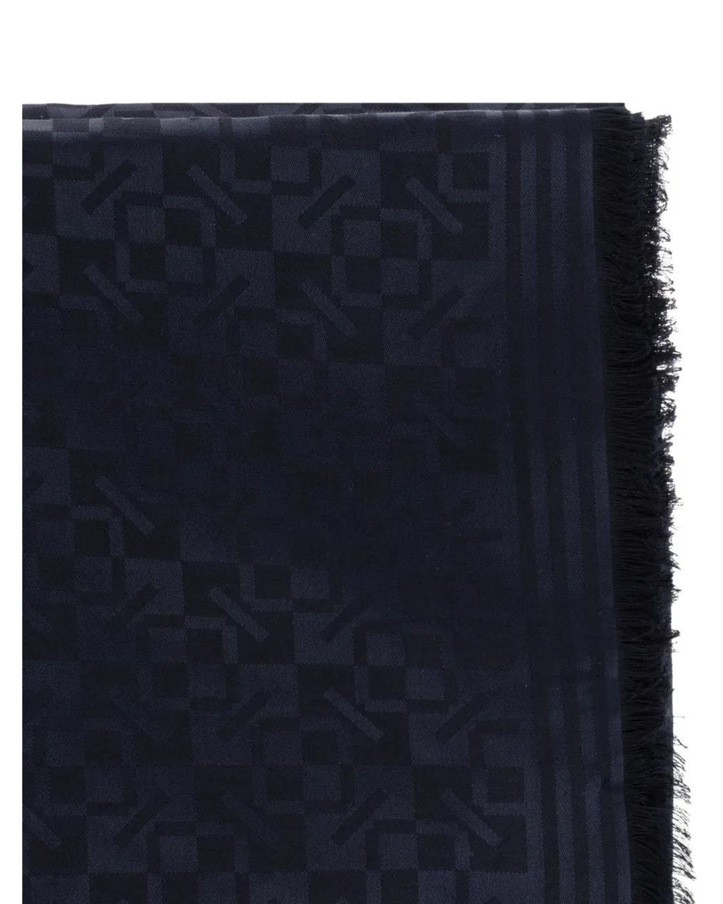 KENZO Blue Gram Raw-Edge Scarf