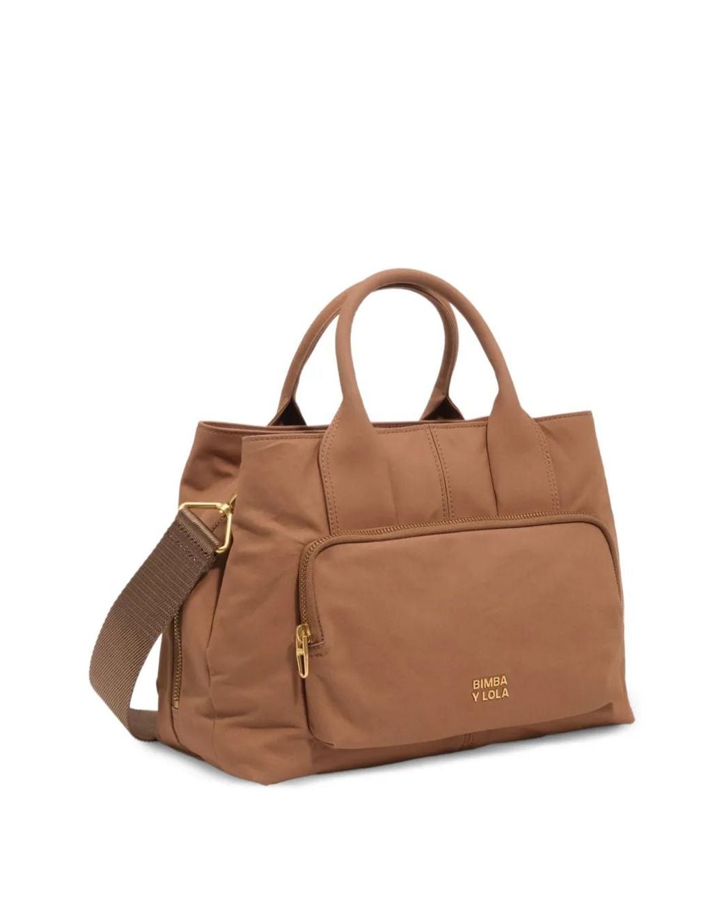 Bimba Y Lola Brown Large Light Cotton Pocket Handbag