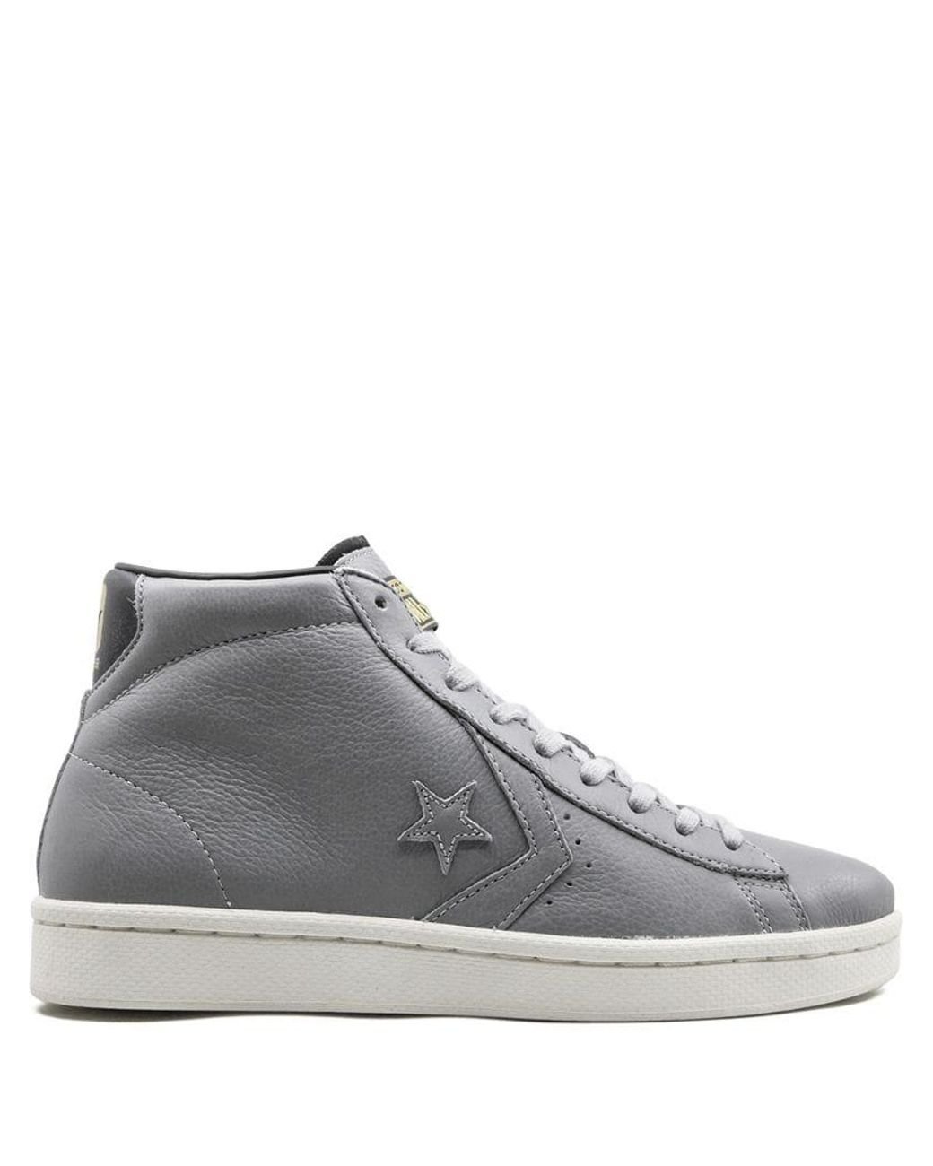 Converse Pro Leather 76 Mid Sneakers in Gray for Men | Lyst