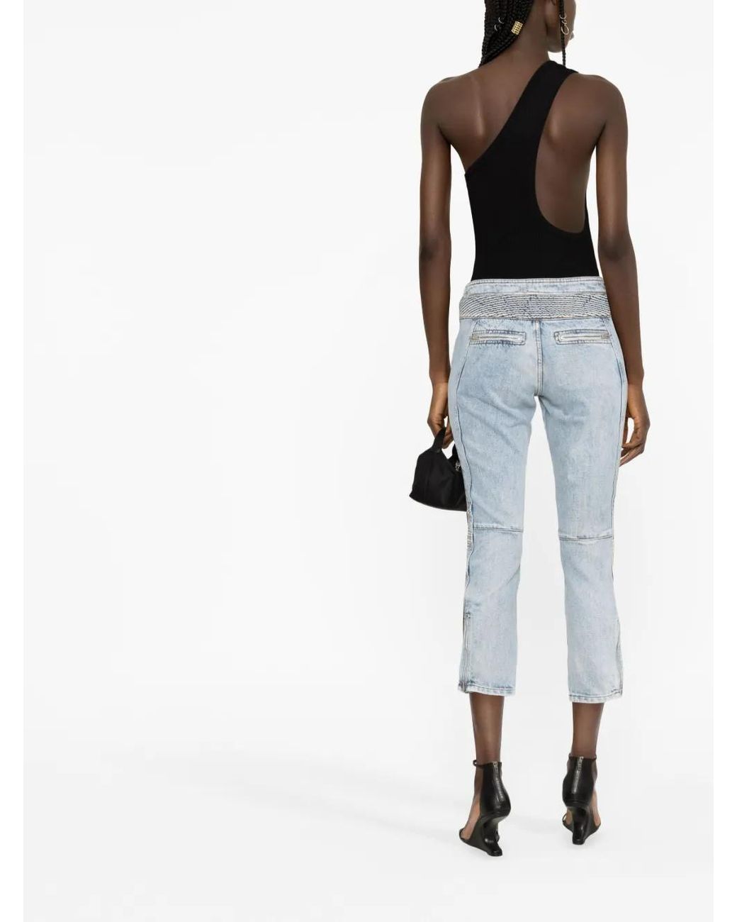 Isabel Marant Blue Zip-Embellished Cropped Jeans
