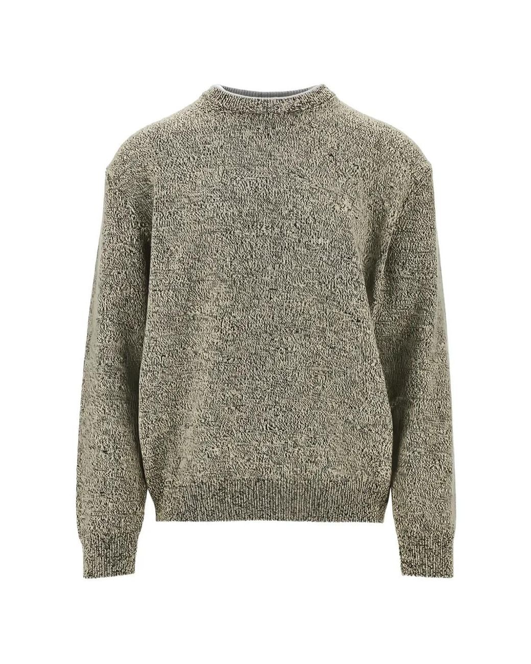 Jacquemus Gray Textured Knit Sweater With Crew Neckline And Relaxed Fit for men