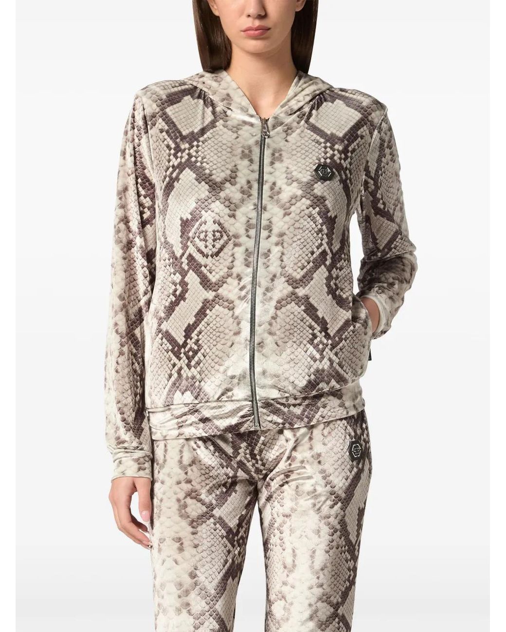 Philipp Plein Black Python-Print Tracksuit Set