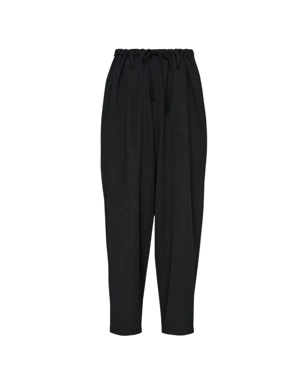 Yohji Yamamoto Black Pantalon New Standard À Lien De Resserrage for men