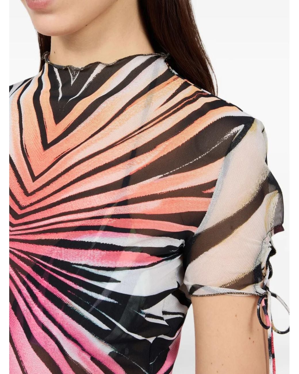 Roberto Cavalli Pink Zebra-Print T-Shirt