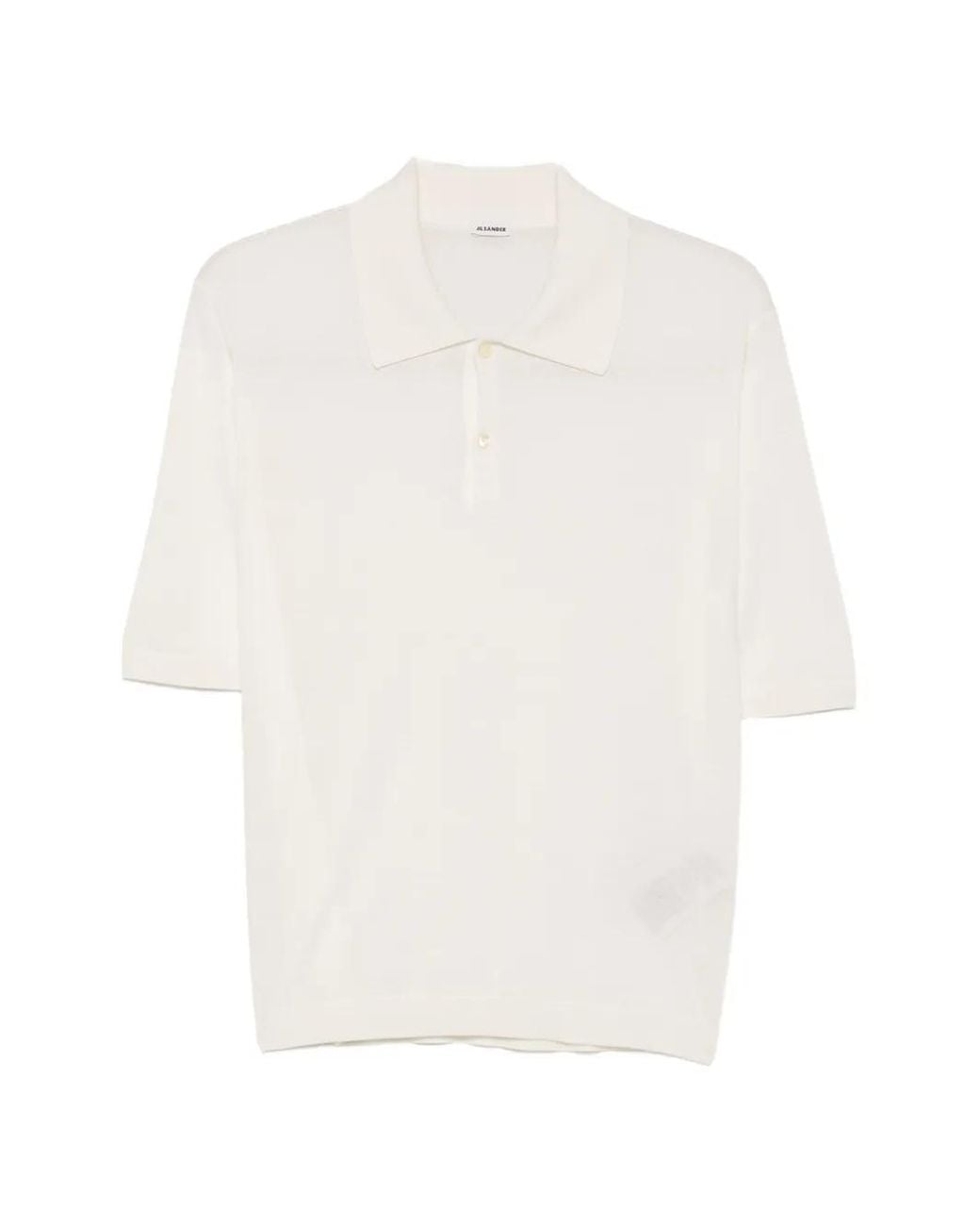 Jil Sander White Short-Sleeve Wool Polo Shirt for men